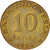 Moneta, Indonesia, 10 Rupiah, 1974, BB+, Acciaio ricoperto in ottone, KM:38