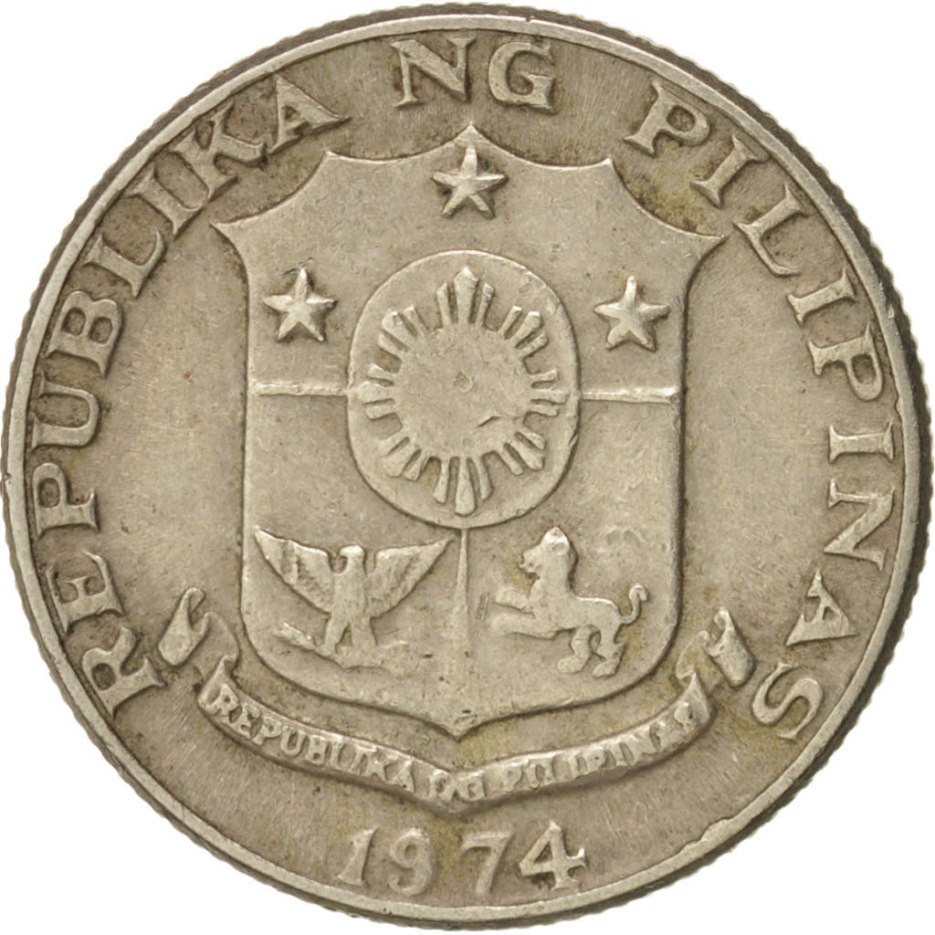 Coin, Philippines, 10 Sentimos, 1974, EF(40-45), Copper-nickel, KM:198