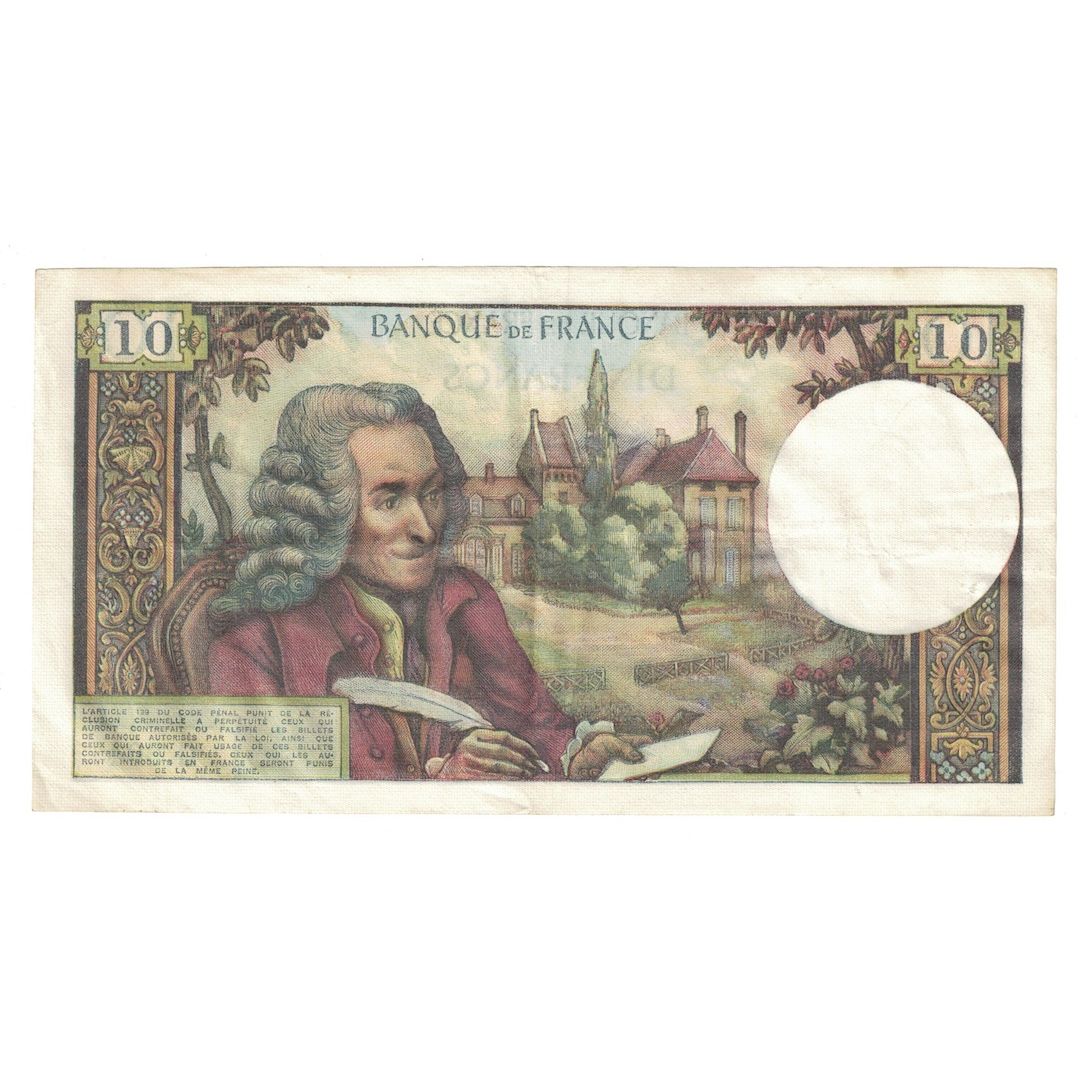 França, 10 Francs, Voltaire, 1973, G.904, AU(55-58), Fayette:62.63, KM:147d