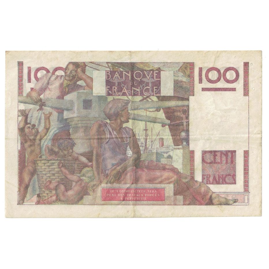 France, 100 Francs, Jeune Paysan, 1949, Q.339, AU(50-53), Fayette:28.24, KM:128b