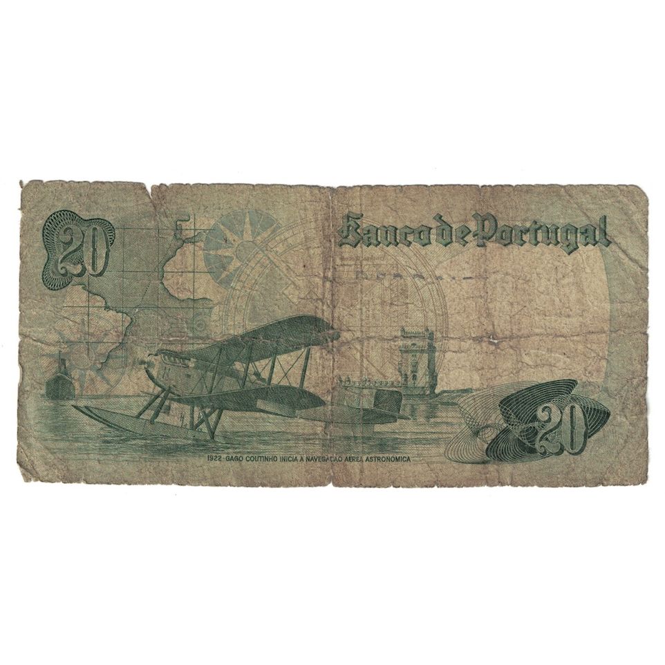 Geldschein, Portugal, 20 Escudos, 1978, 1978-10-04, KM:176b, SGE