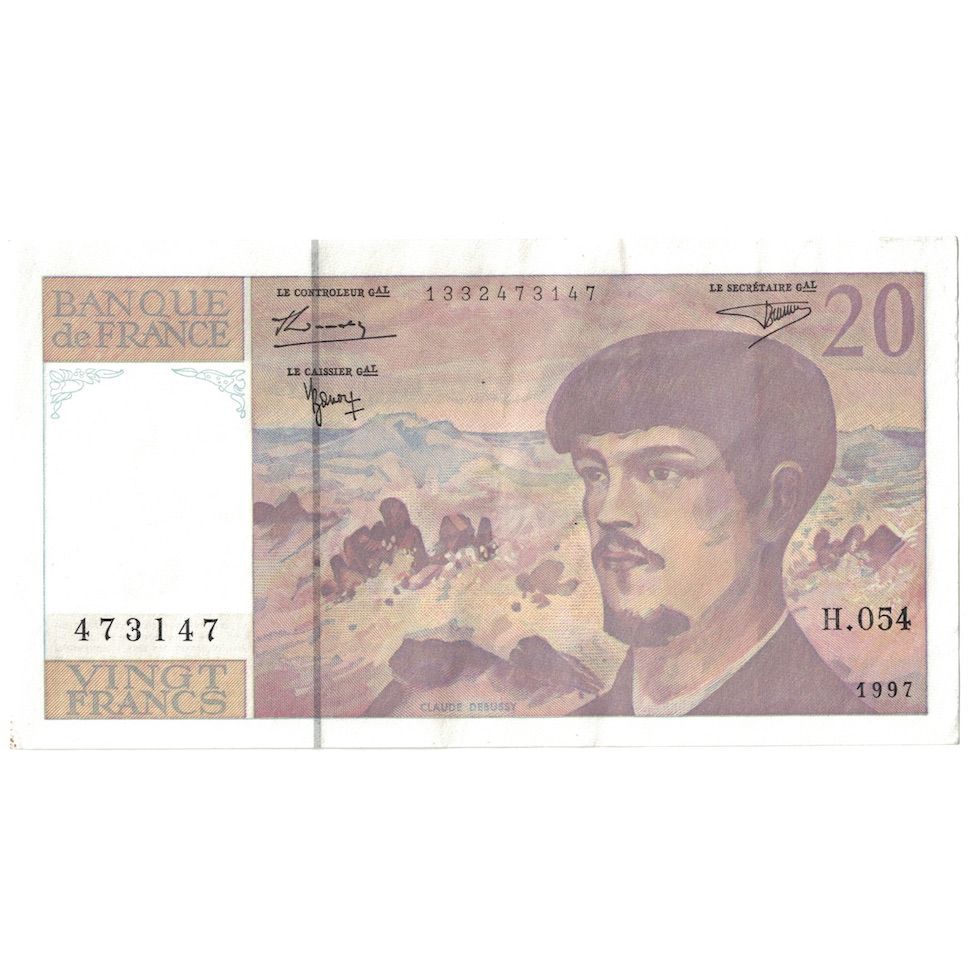 Francia, 20 Francs, Debussy, 1997, H.054, SPL, Fayette:66ter.02A54, KM:151i
