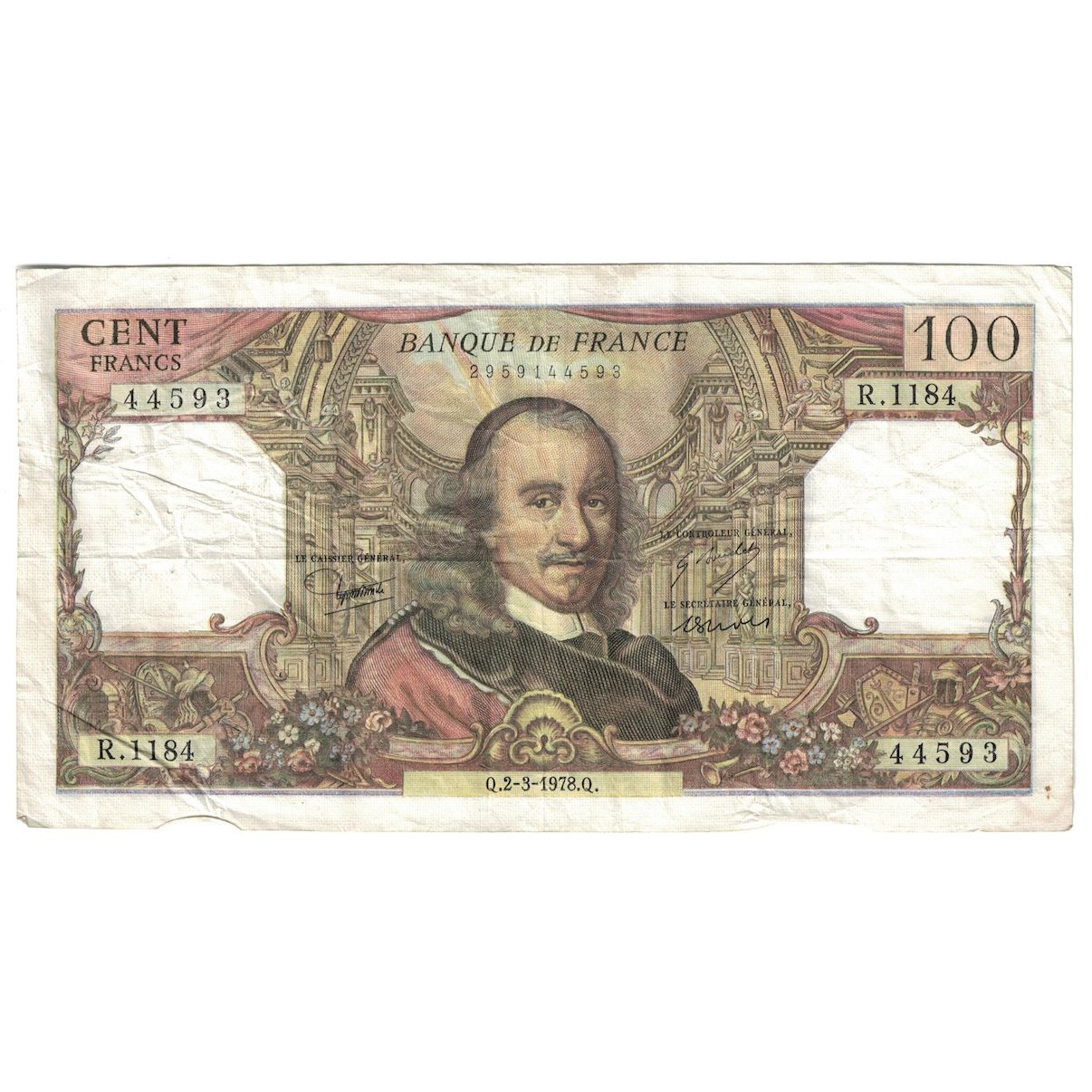 Francja, 100 Francs, Corneille, 1978, R.1184, VF(20-25), Fayette:65.62, KM:149f