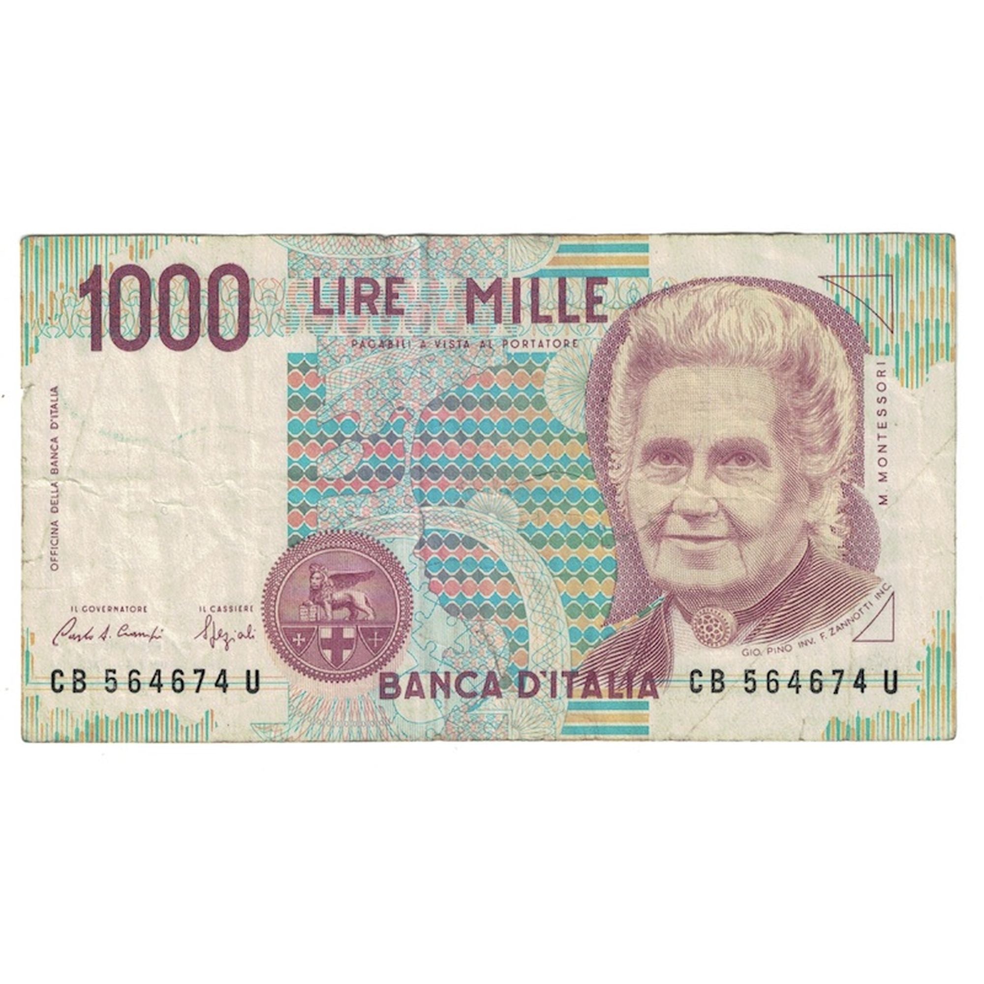 Geldschein, Italien, 1000 Lire, D.1990, KM:114a, S