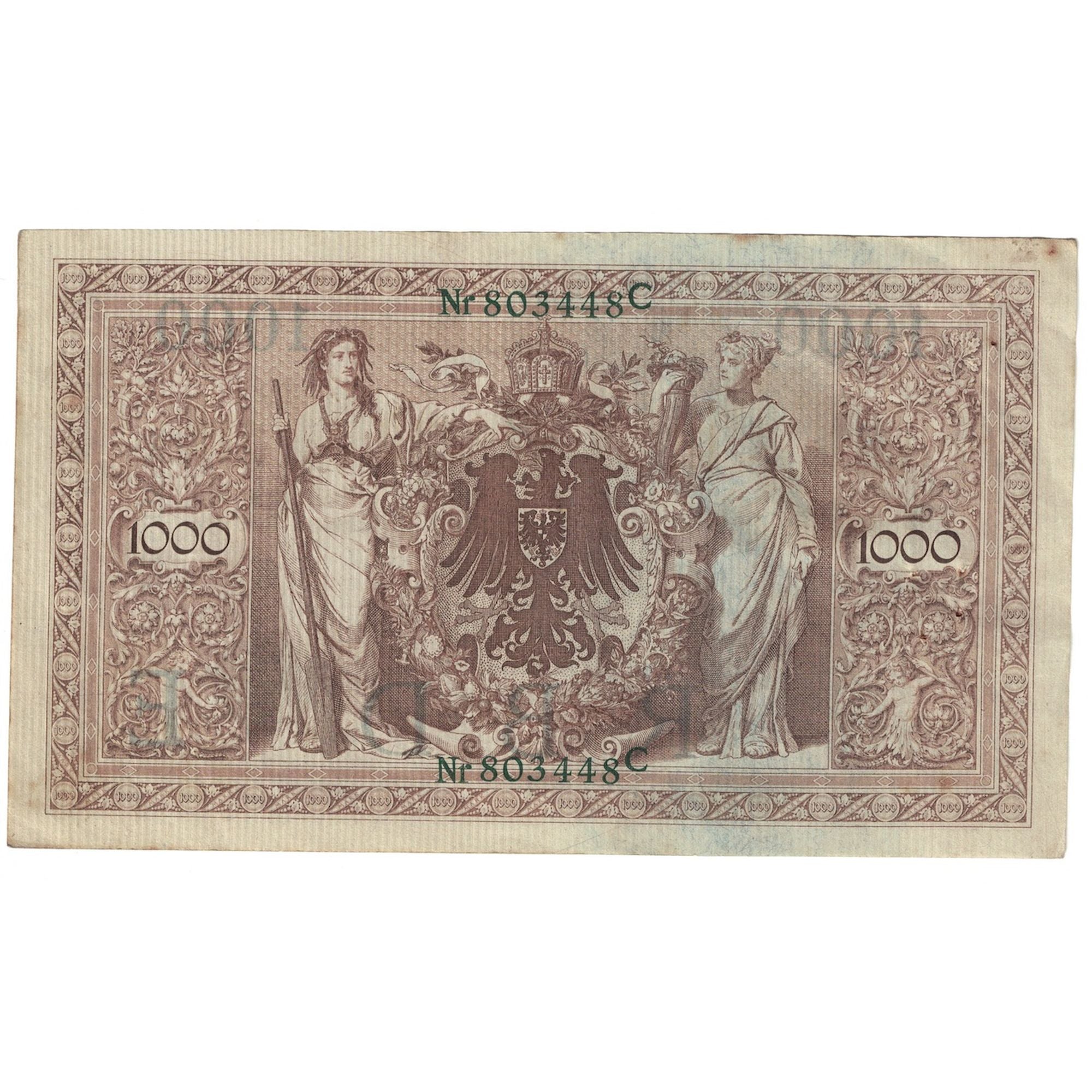 Billete, 1000 Mark, 1910, Alemania, 1910-04-21, KM:45a, MBC