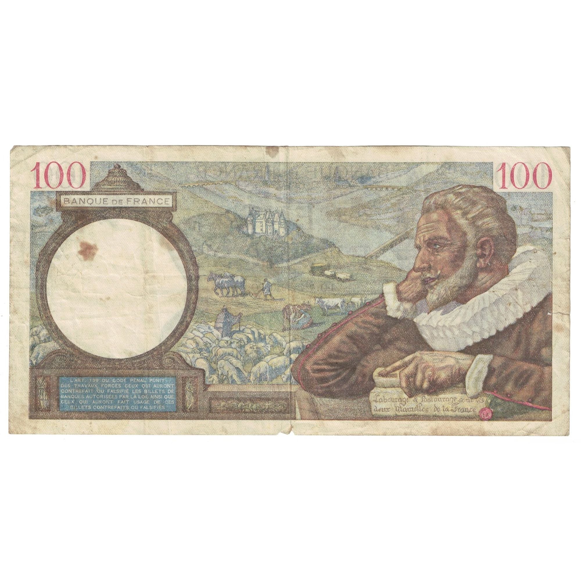 Francia, 100 Francs, Sully, 1940, T.8390, MB, Fayette:26.24, KM:94