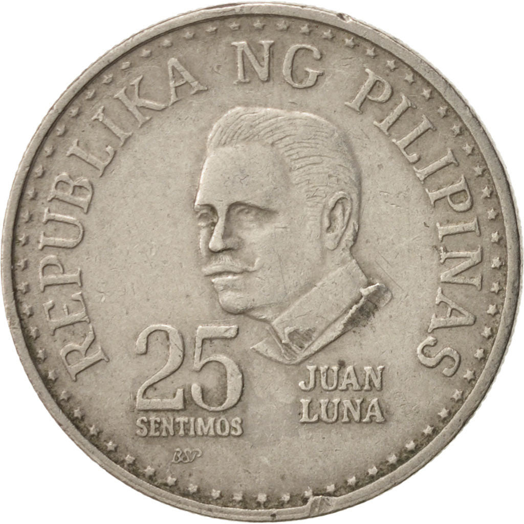 Coin, Philippines, 25 Sentimos, 1981, AU(50-53), Copper-nickel, KM:227