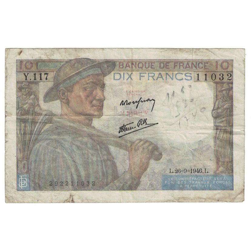 Frankreich, 10 Francs, Mineur, 1946, Y.117, S, Fayette:8.15, KM:99e