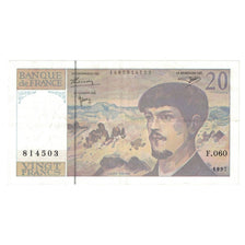 França, 20 Francs, Debussy, 1997, F.060, UNC(63), Fayette:66ter.02A60, KM:151i