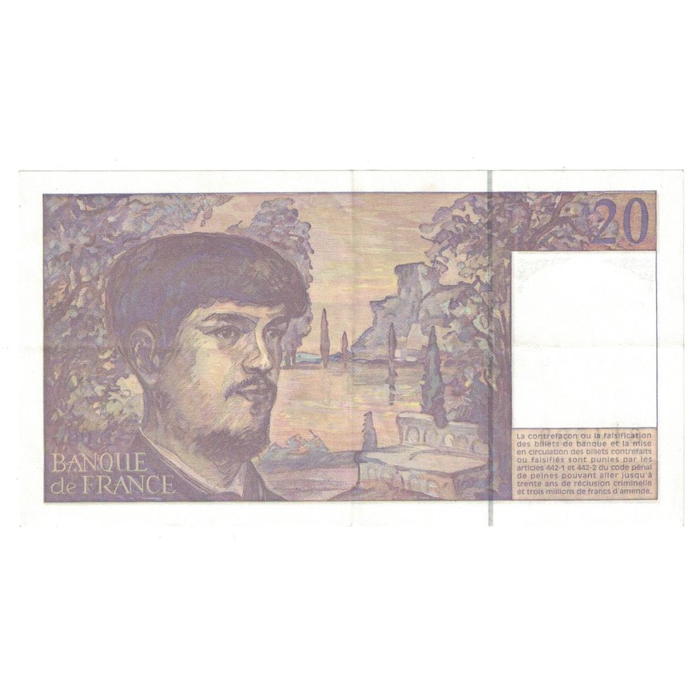 France, 20 Francs, Debussy, 1997, F.060, UNC(63), Fayette:66ter.02A60, KM:151i