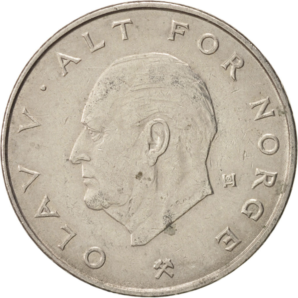 Coin, Norway, Olav V, Krone, 1977, EF(40-45), Copper-nickel, KM:419