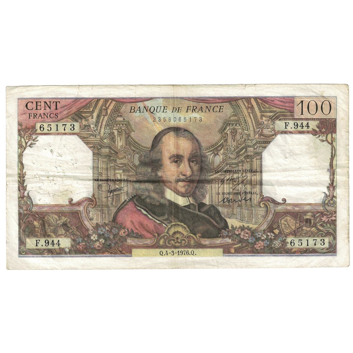 France, 100 Francs, Corneille, 1976, F.944, TB+, Fayette:65.52, KM:149f