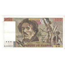 France, 100 Francs, Delacroix, 1982, Q.55, AU(50-53), Fayette:69.6, KM:154b