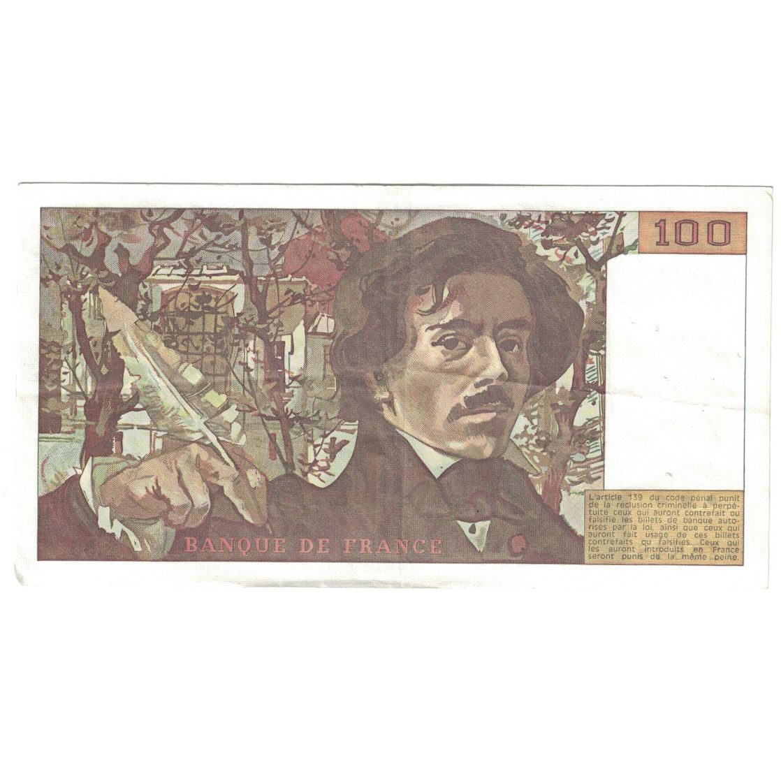 Francia, 100 Francs, Delacroix, 1982, X.55, MBC+, Fayette:69.6, KM:154b