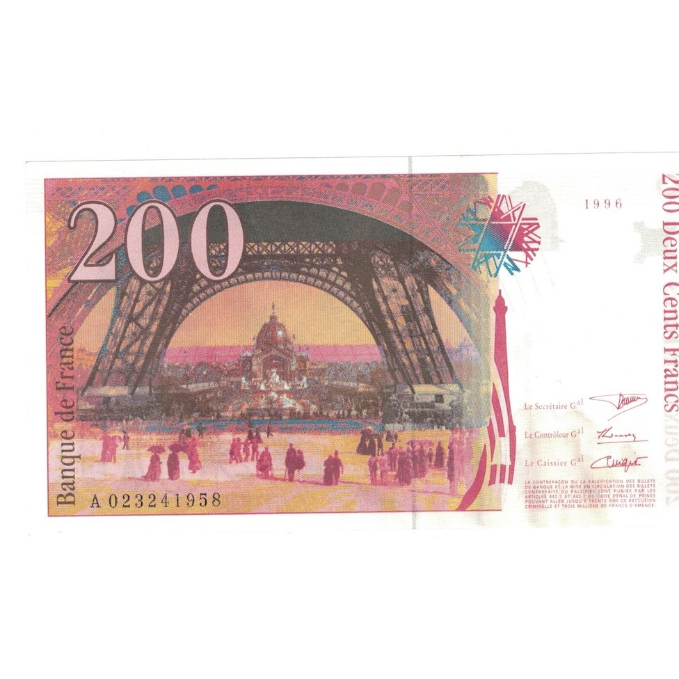 Frankreich, 200 Francs, Eiffel, 1996, A.023, VZ+, Fayette:75.2, KM:159a