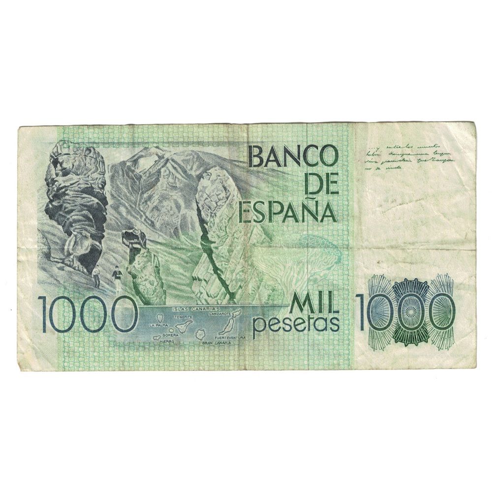 Banconote, Spagna, 1000 Pesetas, 1979, 1979-10-23, KM:158, MB+