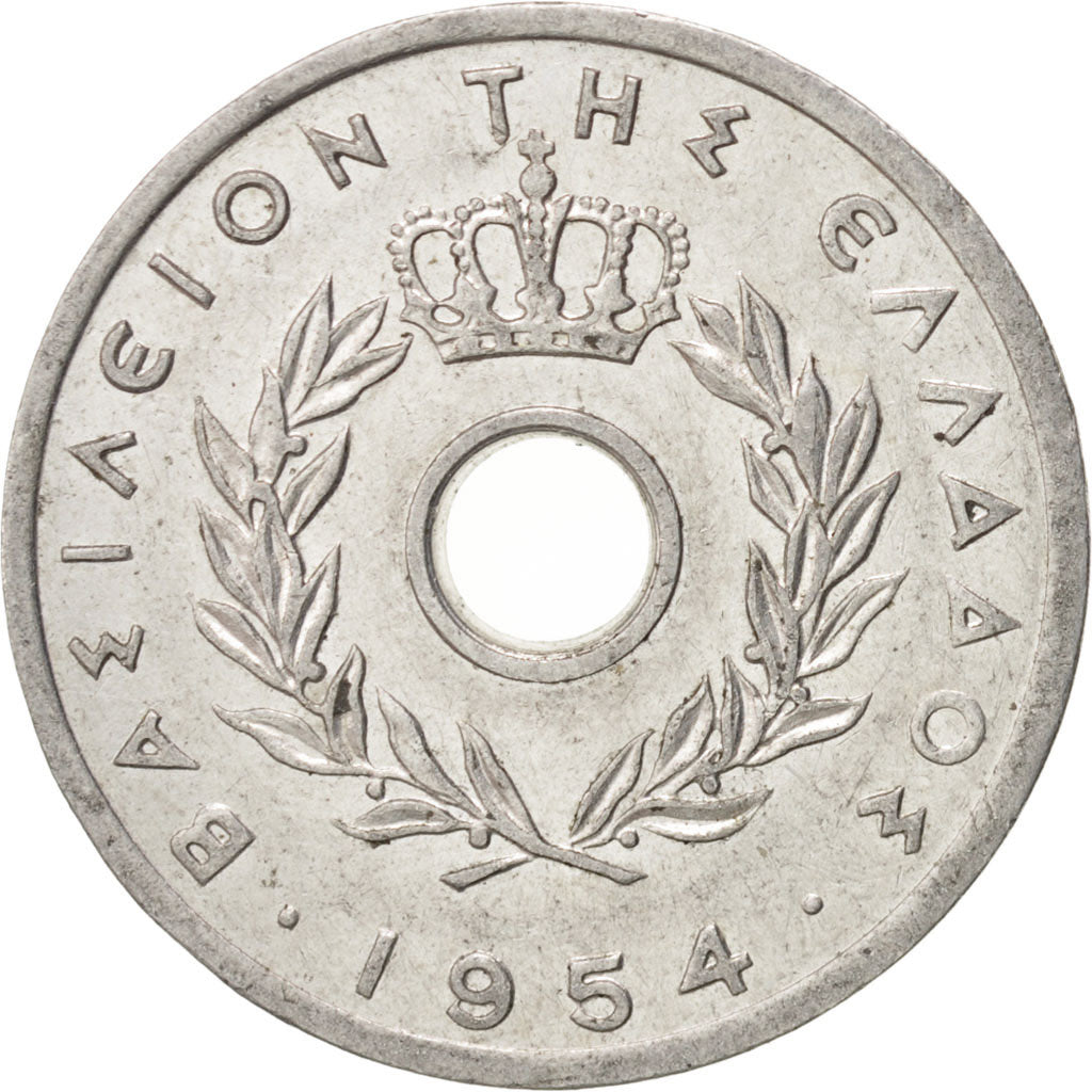 Coin, Greece, 10 Lepta, 1954, AU(55-58), Aluminum, KM:78