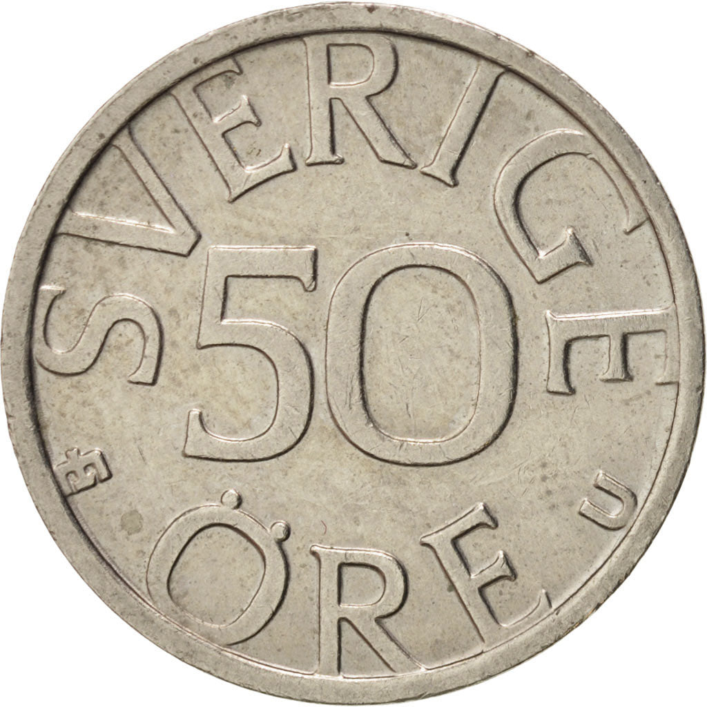 Coin, Sweden, Carl XVI Gustaf, 50 Öre, 1978, AU(55-58), Copper-nickel, KM:855
