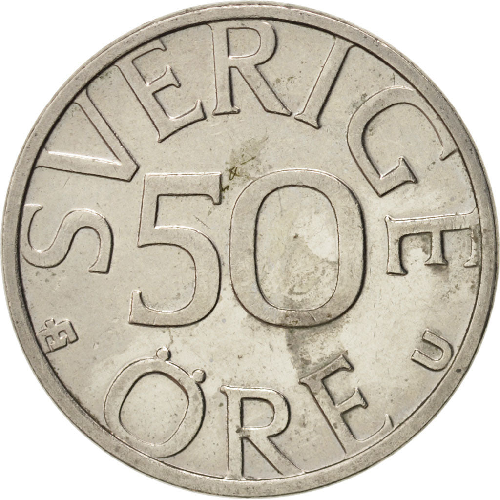 Coin, Sweden, Carl XVI Gustaf, 50 Öre, 1979, AU(55-58), Copper-nickel, KM:855