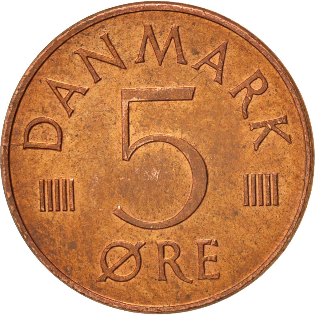 Coin, Denmark, Margrethe II, 5 Öre, 1980, Copenhagen, AU(55-58), Copper Clad