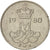 Coin, Denmark, Margrethe II, 10 Öre, 1980, Copenhagen, AU(55-58)