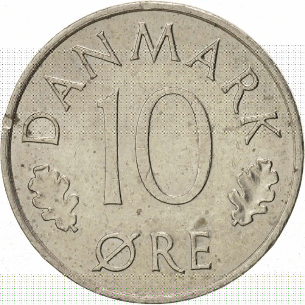 Coin, Denmark, Margrethe II, 10 Öre, 1980, Copenhagen, AU(55-58)