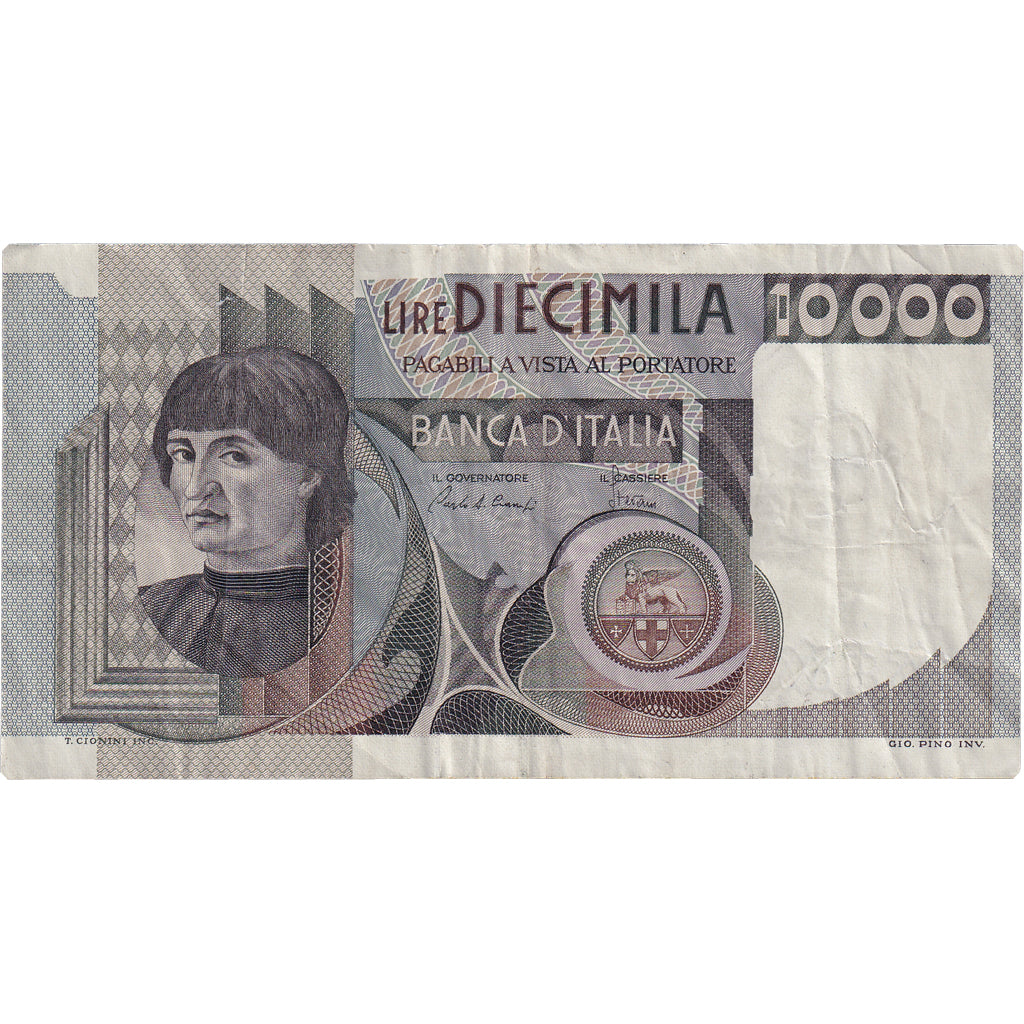 Banknote, Italy, 10,000 Lire, 1980-1982, KM:106b, VF(30-35)