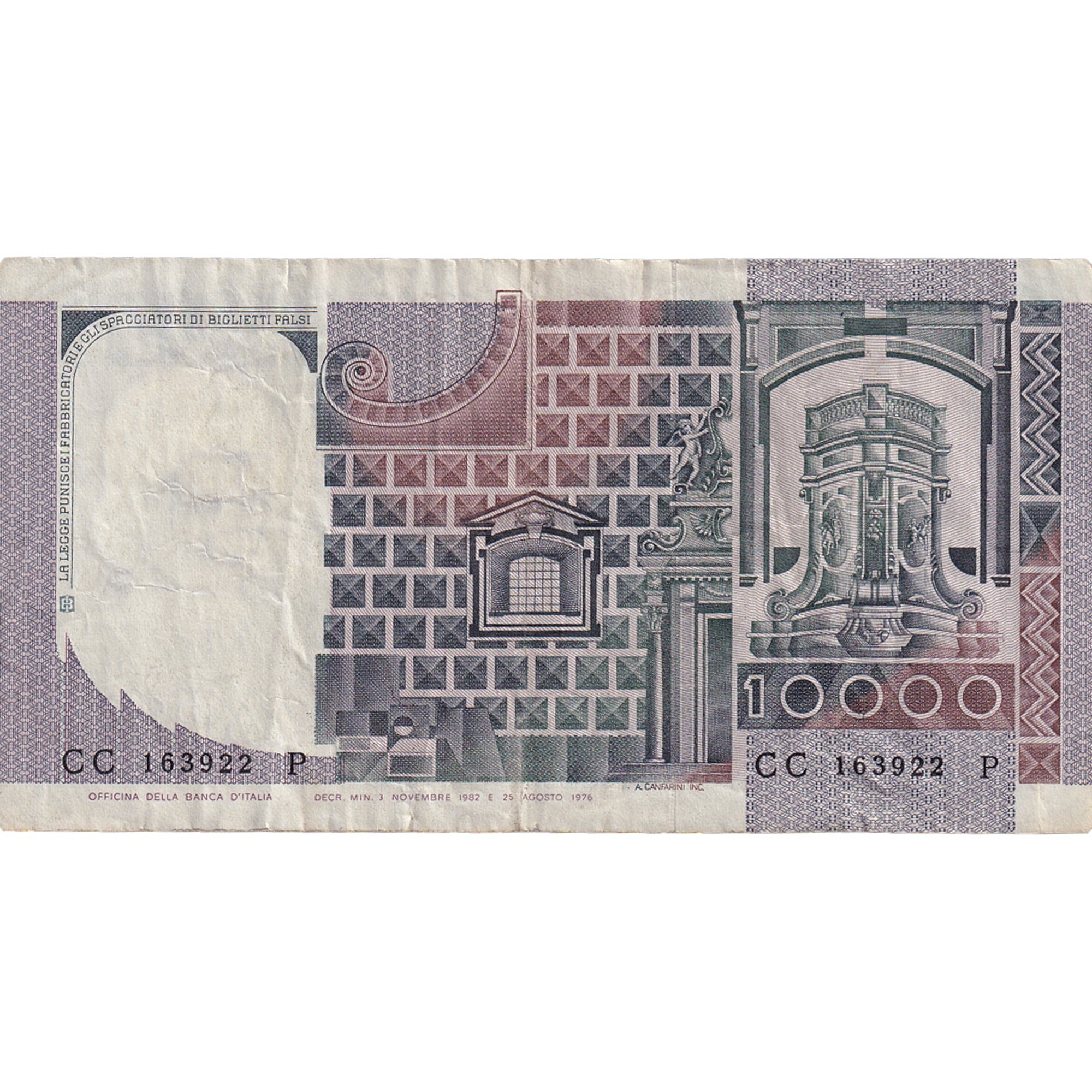 Banknote, Italy, 10,000 Lire, 1980-1982, KM:106b, VF(30-35)