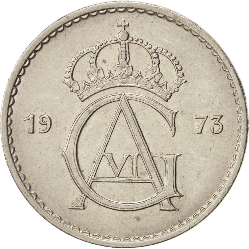 Monnaie, Suède, Gustaf VI, 50 Öre, 1973, SUP, Copper-nickel, KM:837