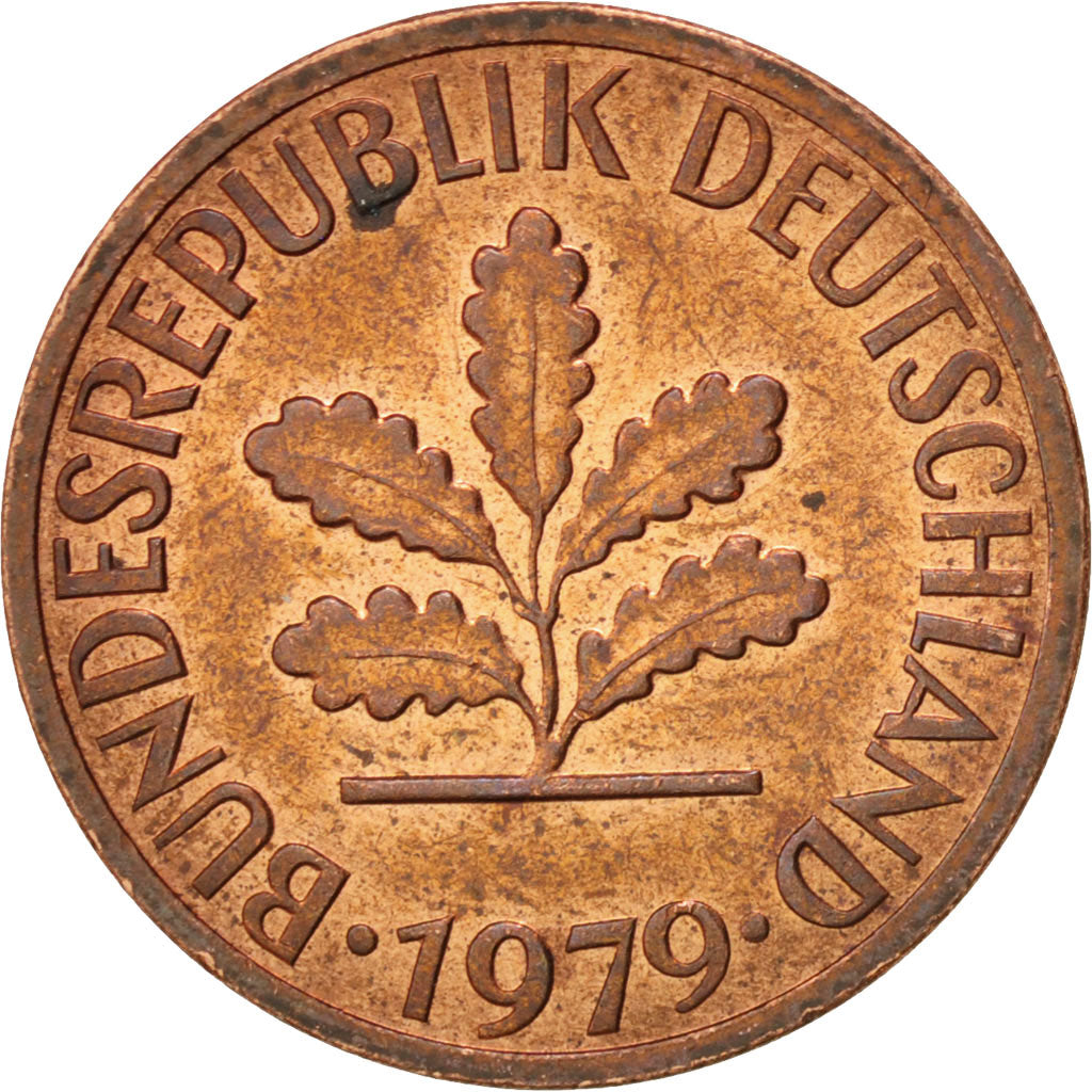 Münze, Bundesrepublik Deutschland, Pfennig, 1979, VZ+, Copper Plated Steel