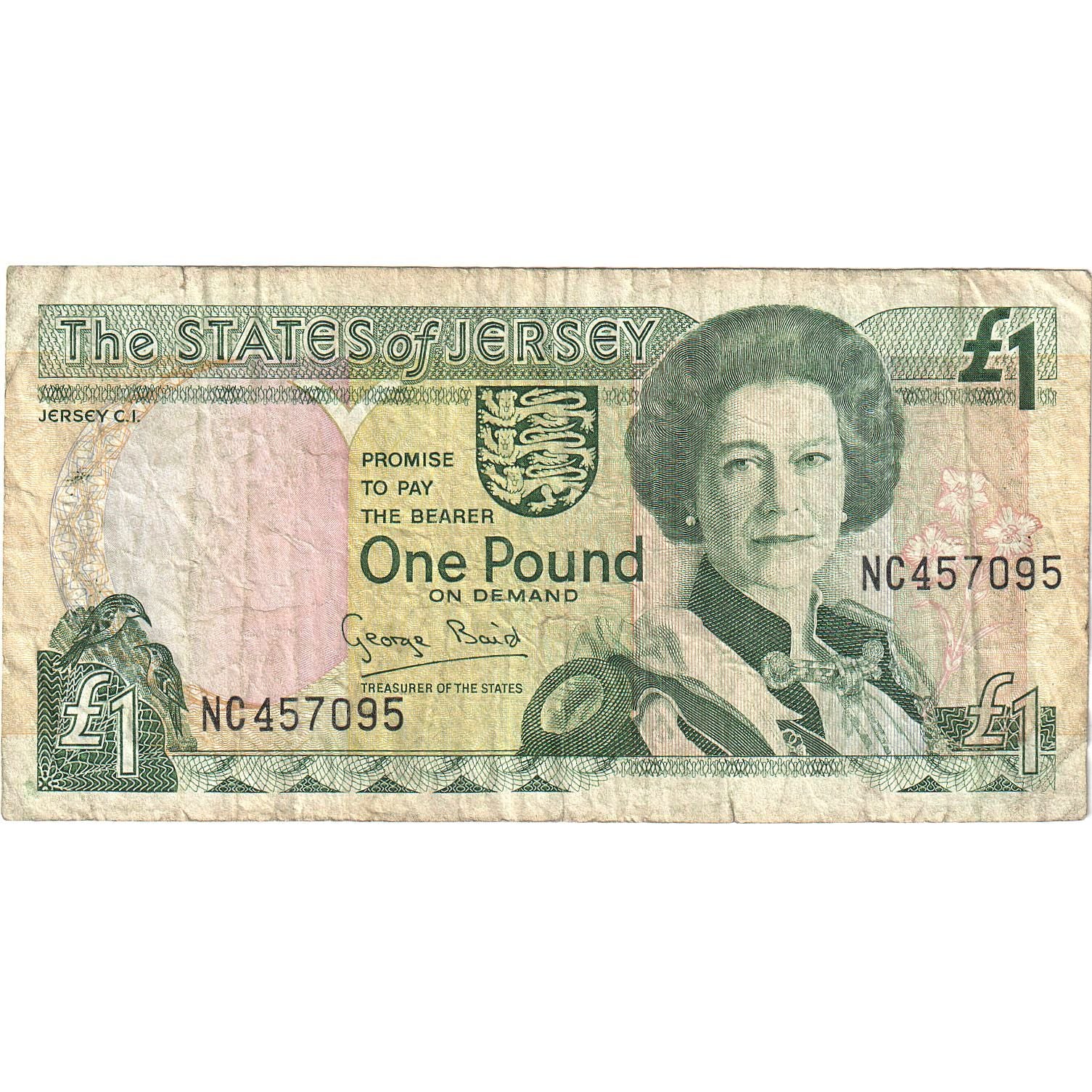 Biljet, Jersey, 1 Pound, Undated (2000), KM:26a, TB+