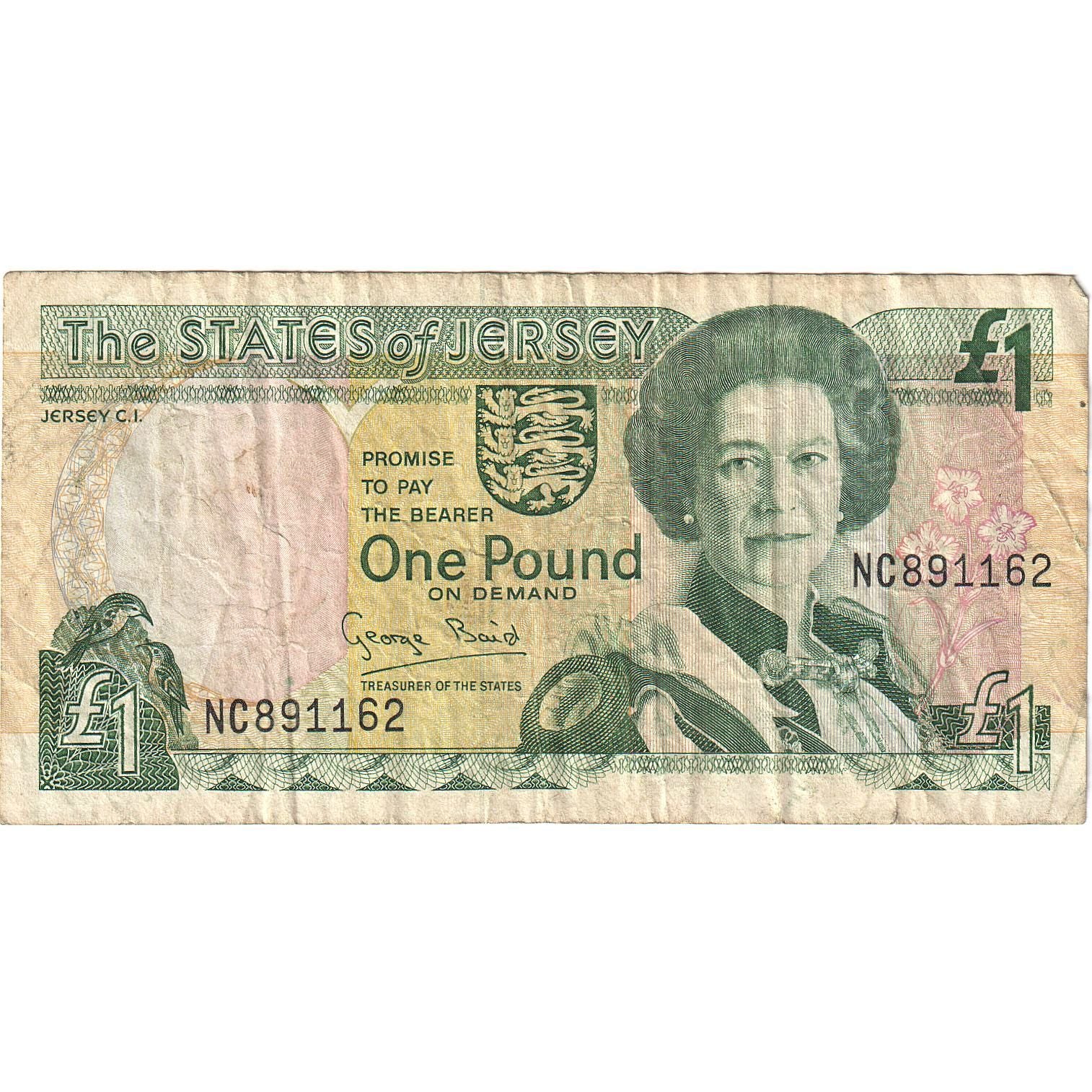 Banknote, Jersey, 1 Pound, Undated (2000), KM:26a, VF(30-35)