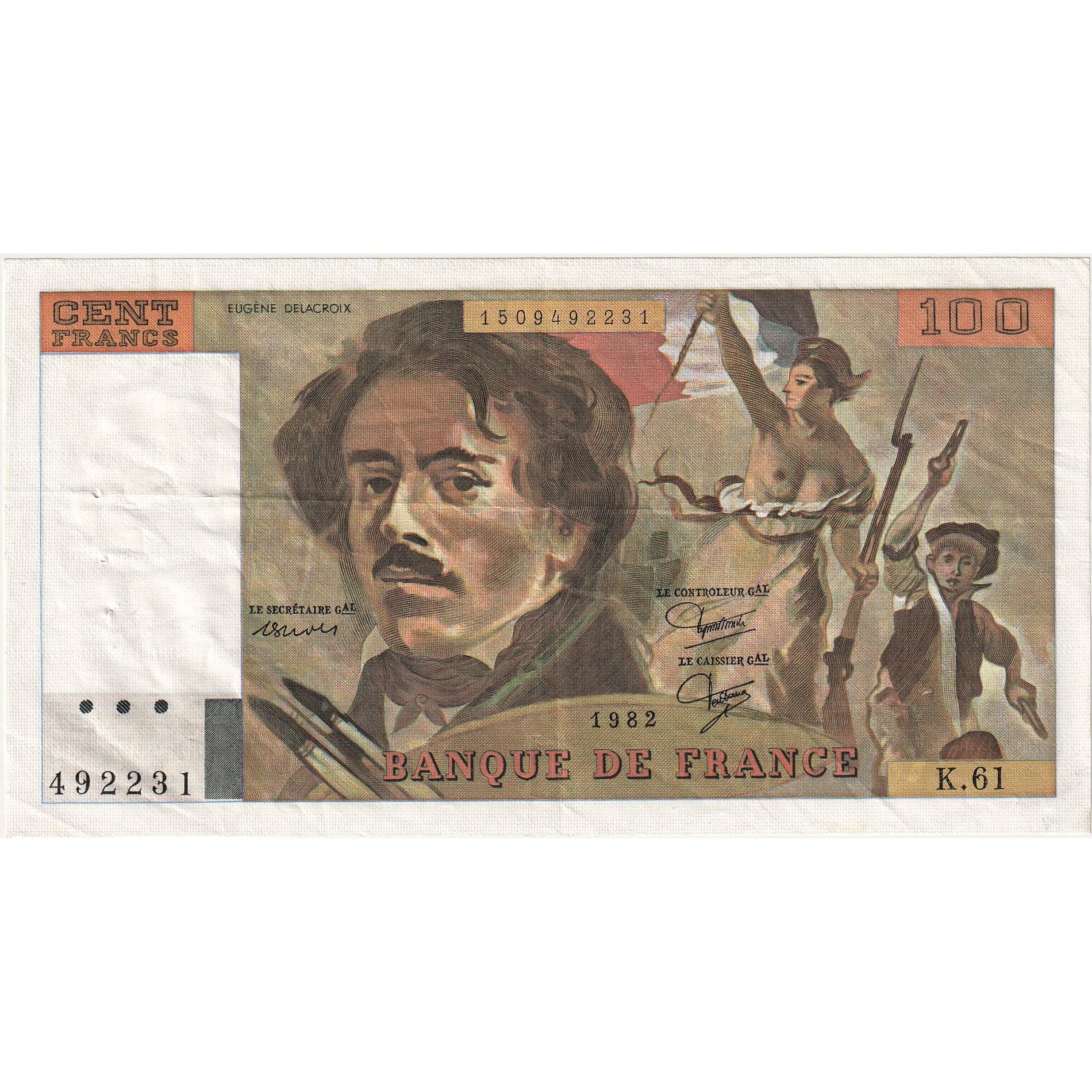 France, 100 Francs, Delacroix, 1982, K.61, TTB+, Fayette:69.6, KM:154b