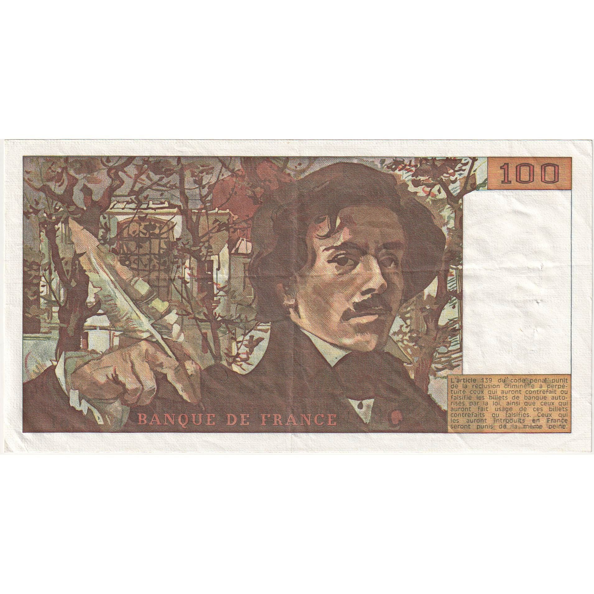 France, 100 Francs, Delacroix, 1982, K.61, TTB+, Fayette:69.6, KM:154b