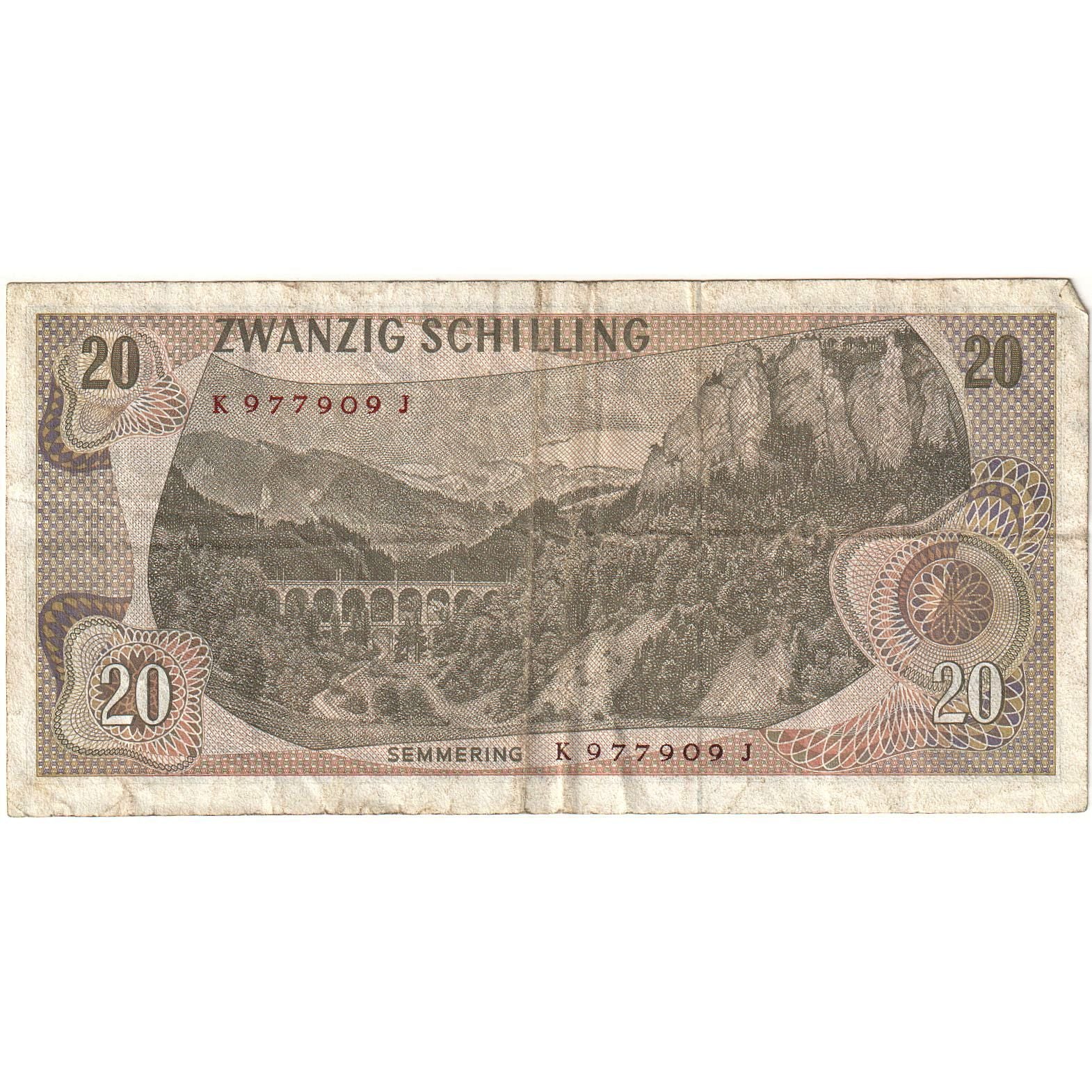 Banknot, Austria, 20 Schilling, 1967, 1967-07-02, KM:142a, F(12-15)