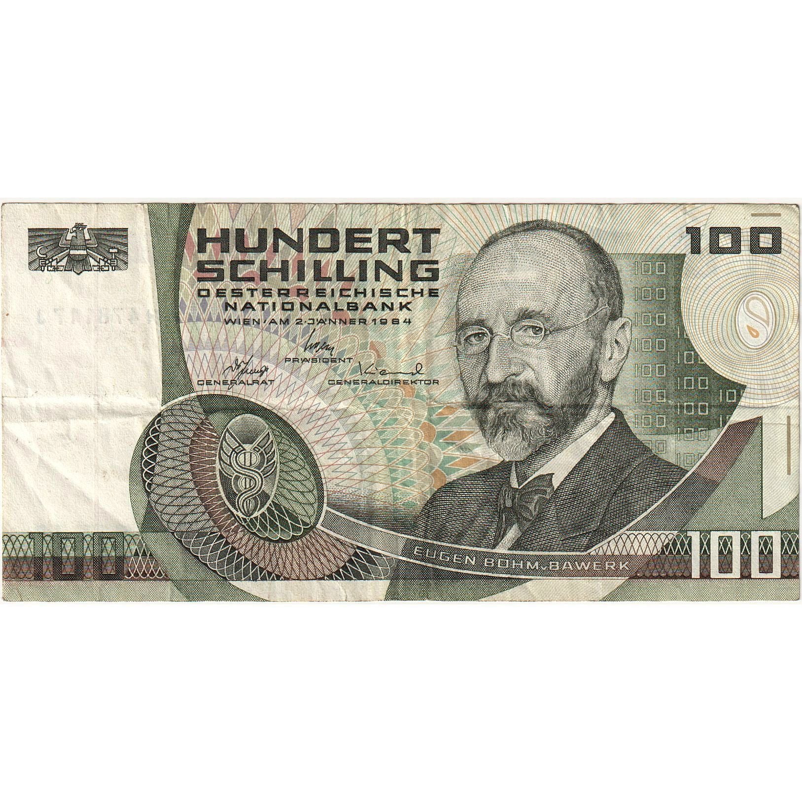 Nota, Áustria, 100 Schilling, 1984, 1984-01-02, KM:150, EF(40-45)