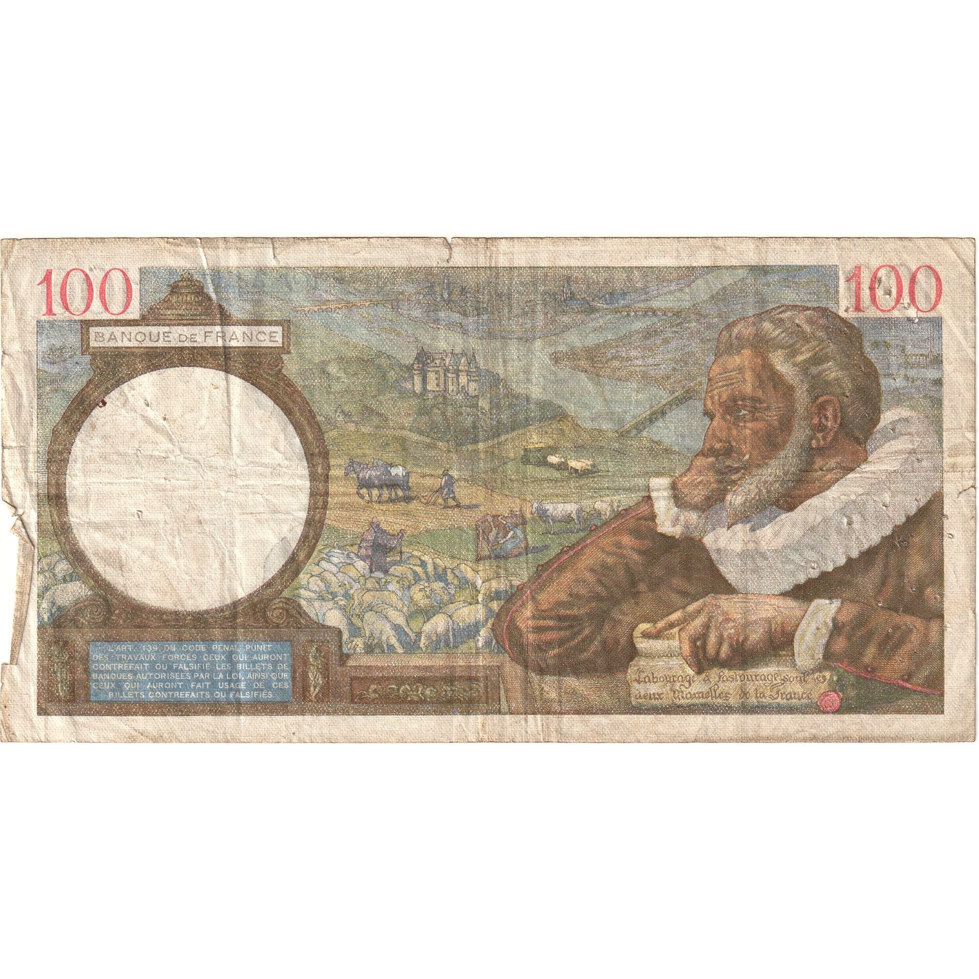 Francia, 100 Francs, Sully, 1941, A.21116 479, BC, Fayette:26.52, KM:94