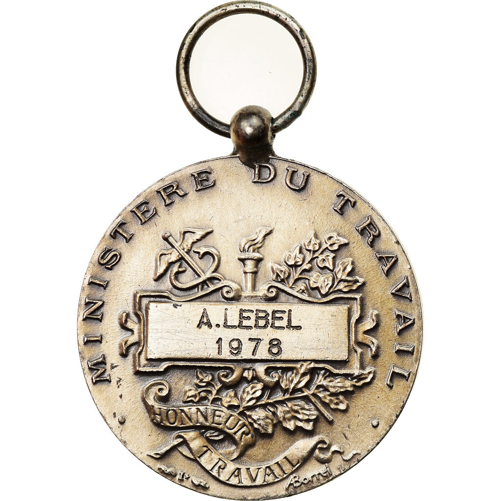 Francia, Médaille d'honneur du travail, medalla, 1978, Excellent Quality