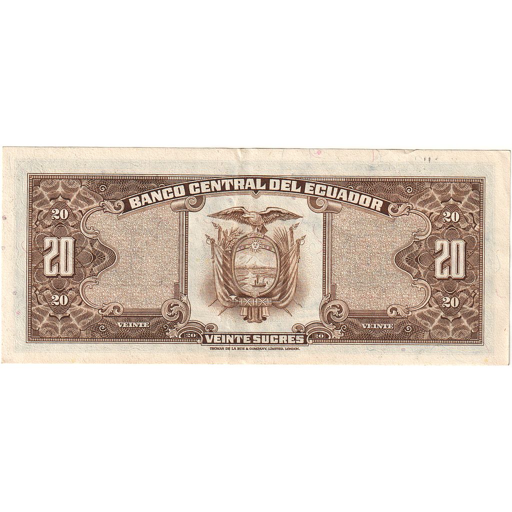 Ecuador, 20 Sucres, 1980-05-24, KM:115b, UNC(65-70)
