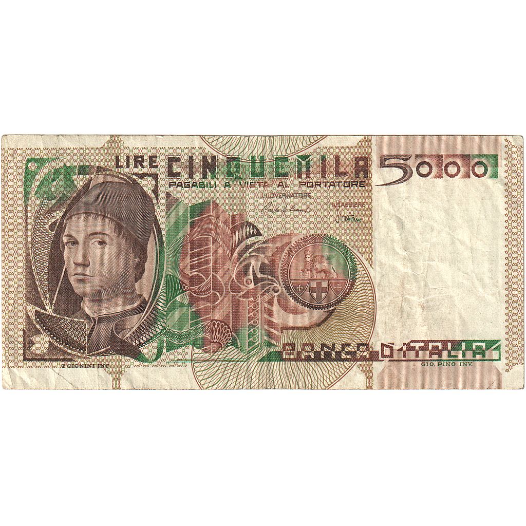 Banknote, Italy, 5000 Lire, 1982, 1982-11-03, KM:105b, EF(40-45)