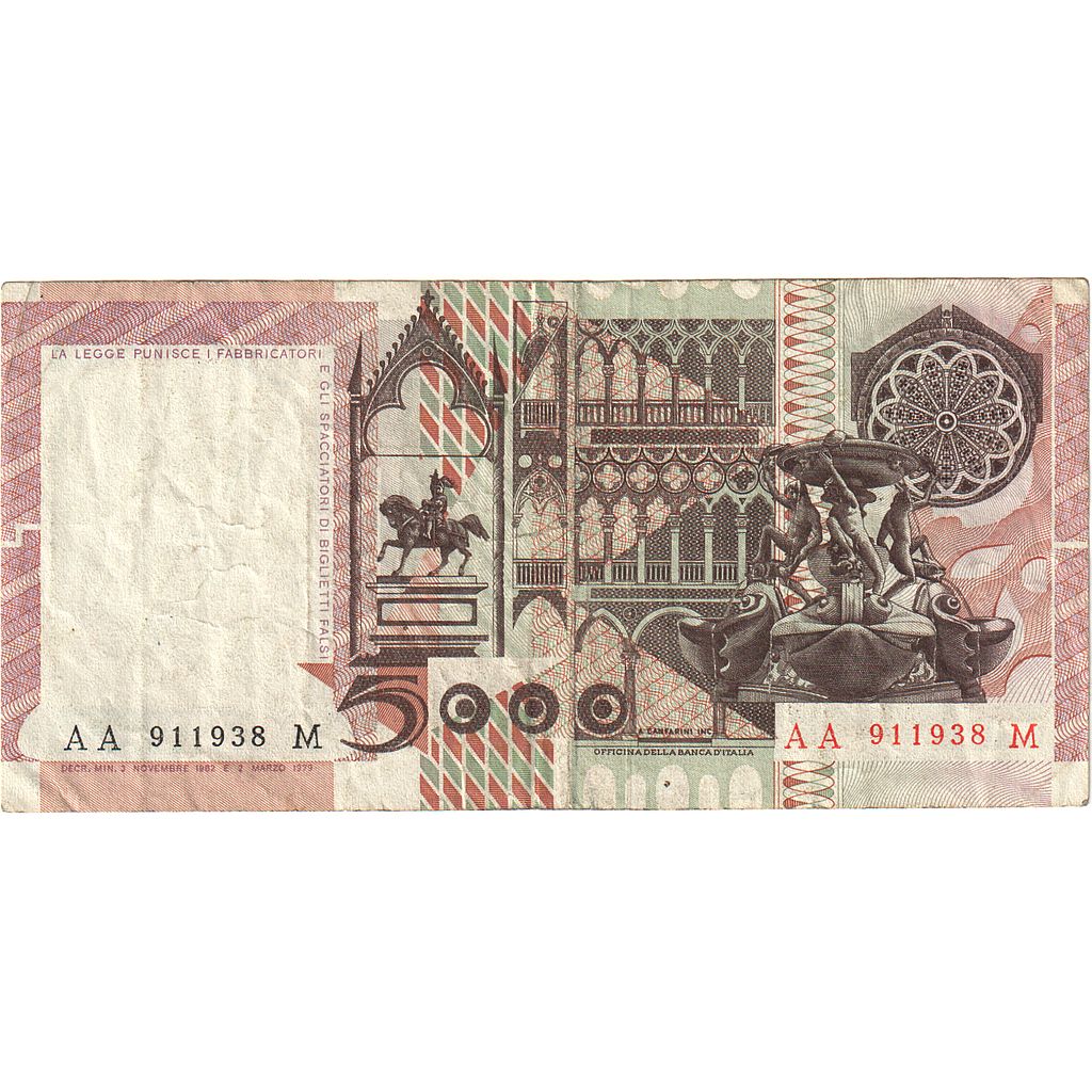 Banknote, Italy, 5000 Lire, 1982, 1982-11-03, KM:105b, EF(40-45)