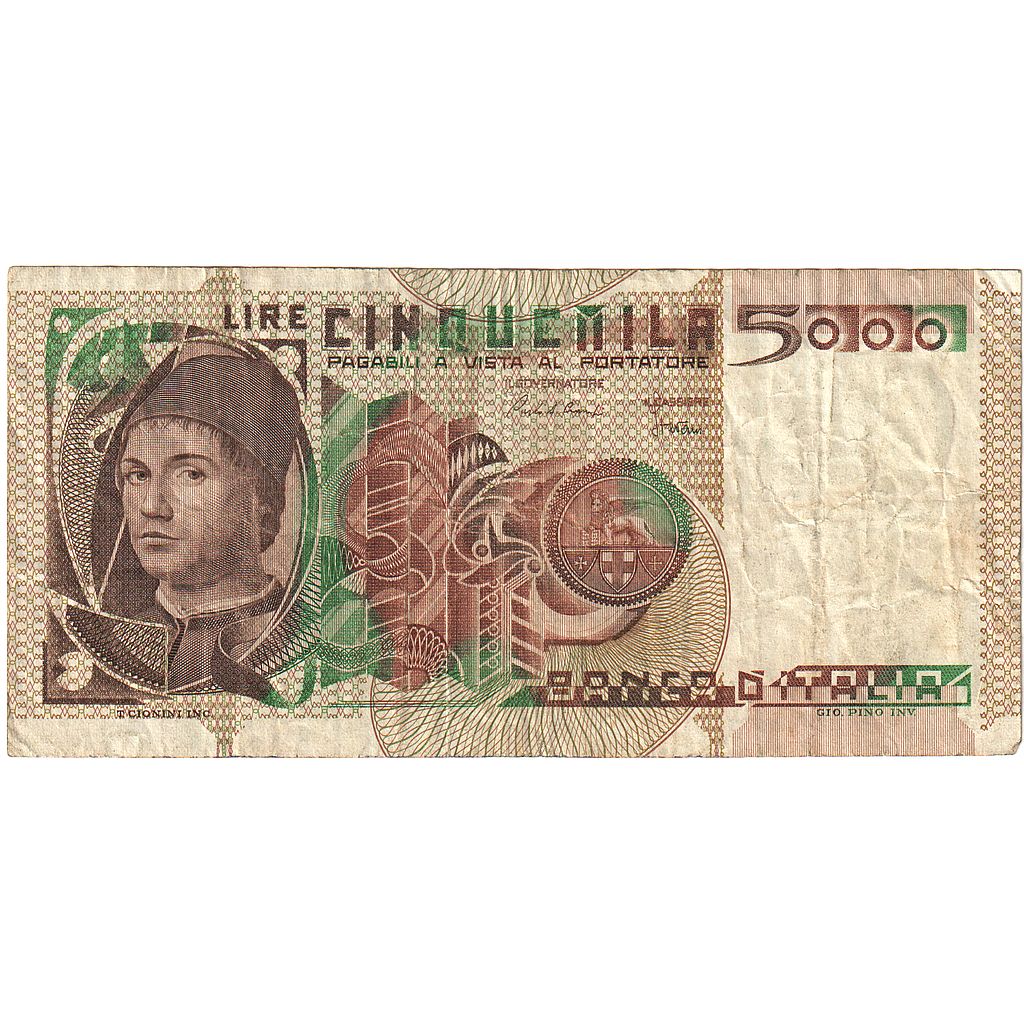 Itália, 5000 Lire, 1982, 1982-11-03, KM:105b, EF(40-45)