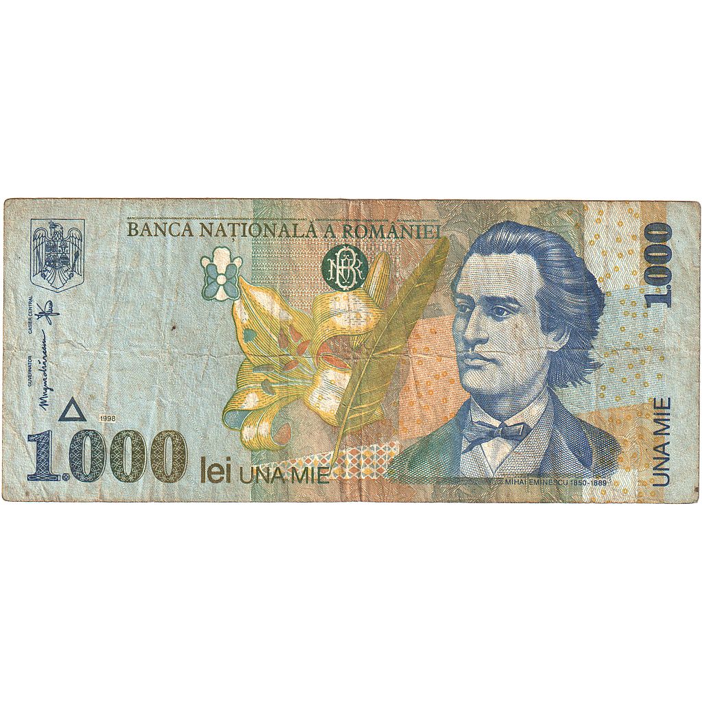 Roménia, 1000 Lei, 1998, KM:106, VF(30-35)