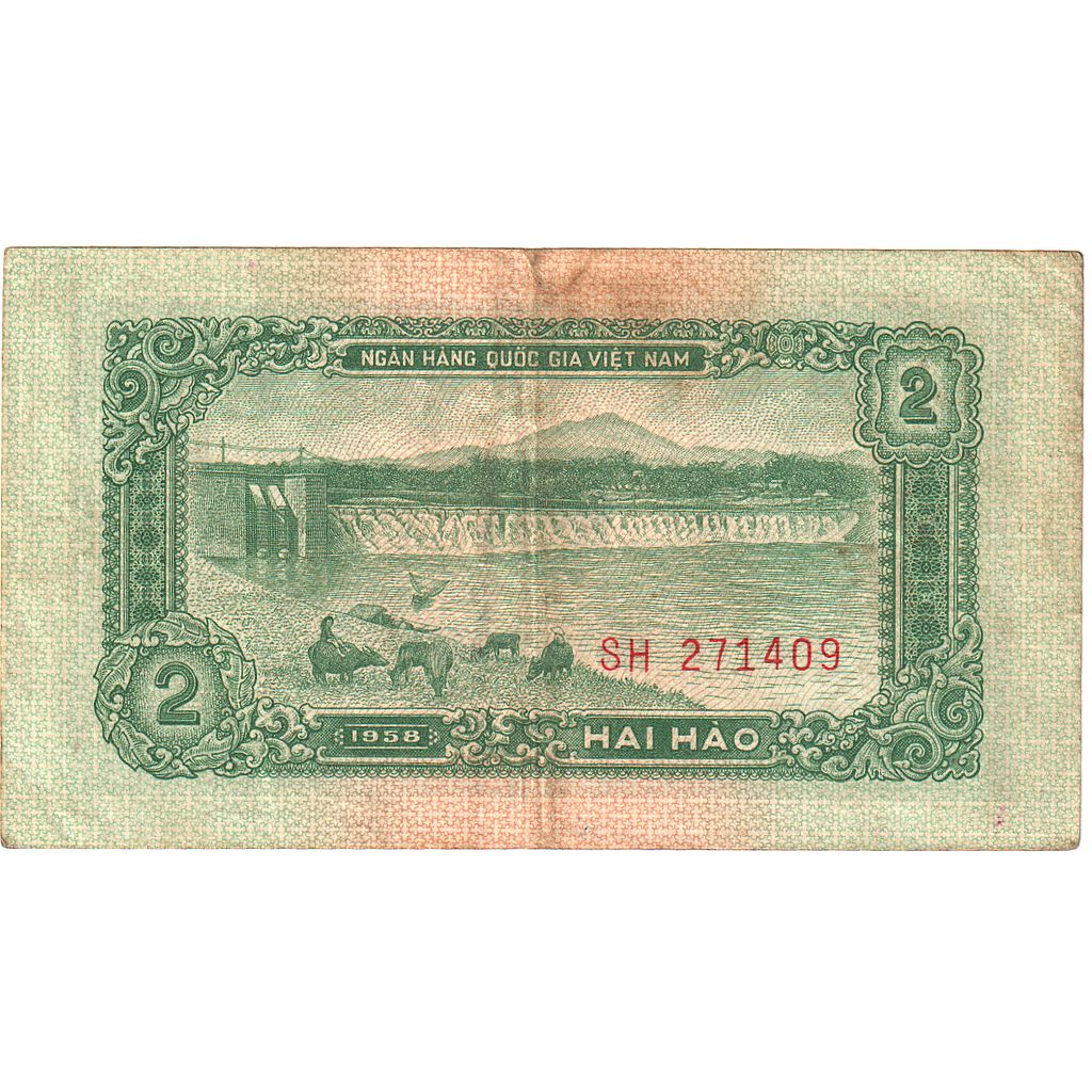 Vietnam, 2 Hao, 1958, KM:69a, SPL