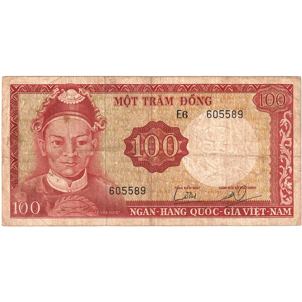 South Viet Nam, 100 D<ox>ng ,KM:19b, VF(20-25)