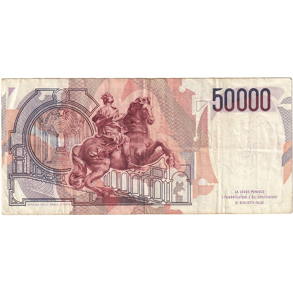 Italia, 50,000 Lire, 1984, 1984-02-06, KM:113a, B+