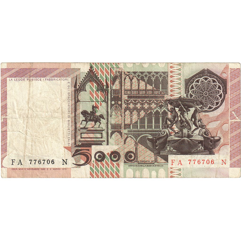 Itália, 5000 Lire, 1979, KM:105a, EF(40-45)