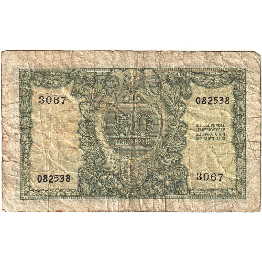 Italië, 50 Lire, 1951-12-31, KM:91b, B+