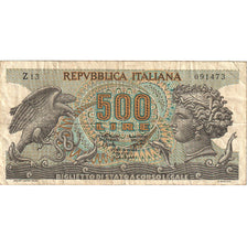 Italia, 500 Lire, 1967, 1967-10-20, KM:93a, MB+