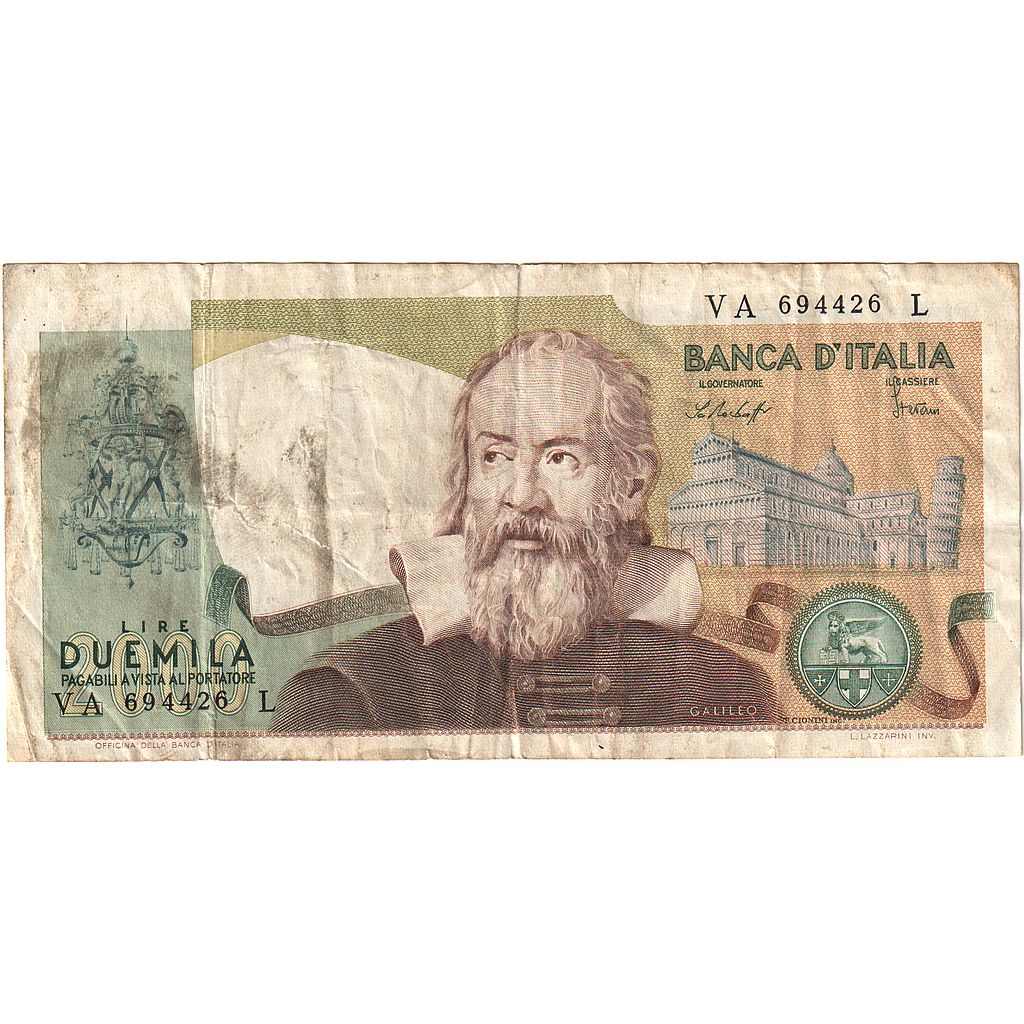 Italy, 2000 Lire, 1973, 1973-09-10, KM:103a, VF(20-25)